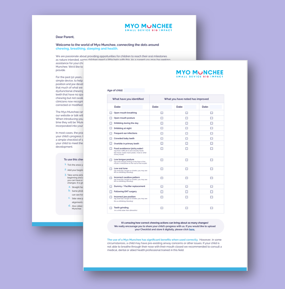 Myo Munchee progress checklist pages